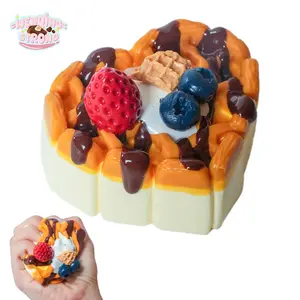 [WenQing Taba Squishy] Handmade Taba Squishy Toys/Heart-Shaped Waffles Full silicone reborn squishy, fidget toys, Taba Squishy, Heart-Shaped Waffles (116g), Gifts for Girls and Boys