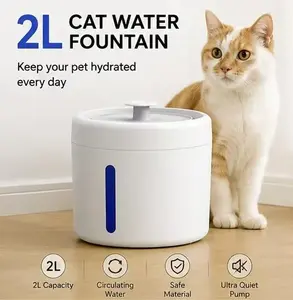 2L Large Capacity Pet Water Fountain for Indoor Cats with Pumb, Automatic Circulating Pet Water Fountain, Dispenser Comes with a filter, Ultra Quiet, Easy Cleaning Animal Machine, Cats Water Bowl Dispenser, Watering Supplies for Cats&Dogs