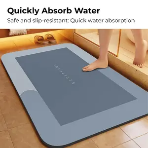 Diatomite Bath Mat –\ Ultra Absorbent Quick-Dry Bathroom Rug, Non-Slip Stone Mat for Shower, Kitchen & Entryway