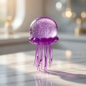 Purple Jellyfish Squishy Toy | Cute Glitter Fidget