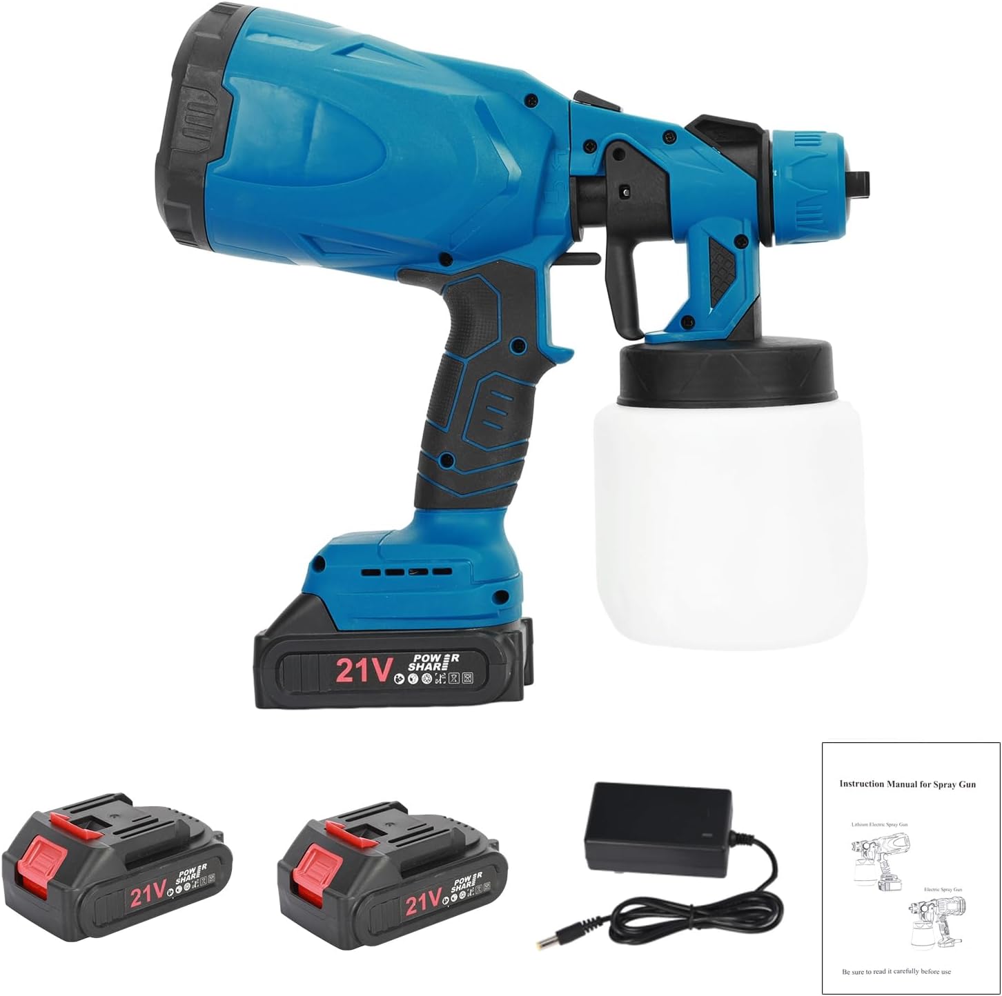 Cordless spray gun, rechargeable electric spray gun, long-distance spraying, 3 spraying modes, spray gun kit, suitable for furniture, walls, ceilings, doors, home DIY painting, etc.