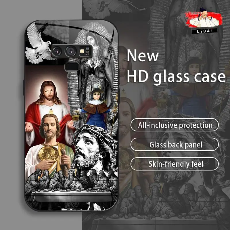 Suitable for [Galaxy Note9] Jesus New stylish high quality glass protective case affordable anti-drop anti-fingerprint 995