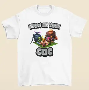 Show Me Your CoC Clash of Clans T-Shirt Featuring Fun and Creative Design for Strategy Game Fans