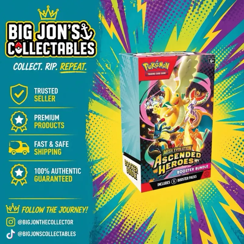 Pokémon Ascended Heroes Booster Bundle - 6 Booster Packs - Trusted Seller - Fast & Safe Shipping - 100% Authentic Guarantee Hero