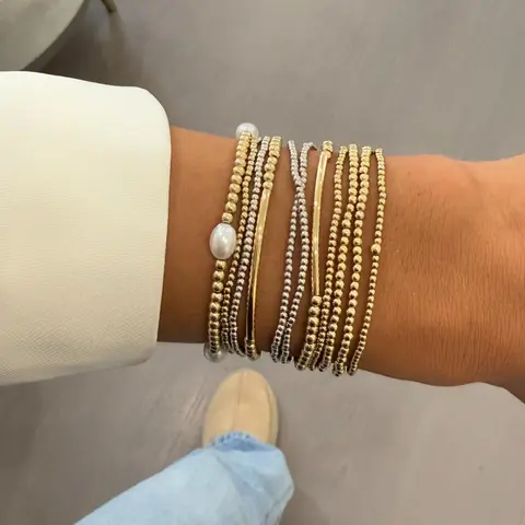 Women's Elegant Fashion Beaded Bracelet Set, Casual Trendy Bracelet, Fashionable Bracelet Style, Trendy Stack Bangle, Fashionable Jewelry for Daily & Party Decoration, Stackable Bracelet Set