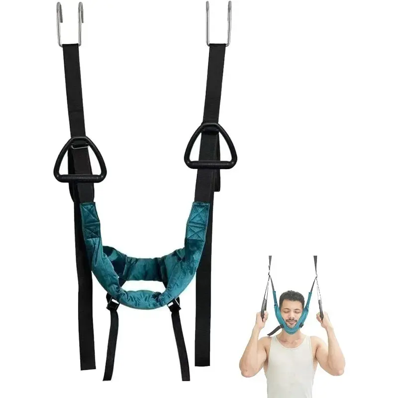 Doorway Chin Up Bar with Neck Relax Sling Set Home Pull Up Bar Upper Body Suspension Strap Indoor No Drill Portable Exercise Equipment