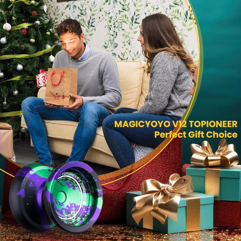 MAGICYOYO V12 Finger Spin Yoyo Professional Responsive Yoyo for Kids & Adults, Unresponsive Yoyo for Advanced, Professional Yoyo with 12 Yoyo Strings & Yo-Yo Accessory Kit