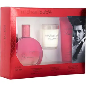 Michael Buble Passion By Michael Buble Eau De Parfum Spray 3.4 Oz & Body Lotion 3.4 Oz & Candle For Women