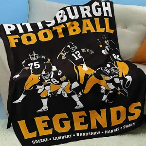 Pittsburgh Football Legends Throw Blanket, Soft Comfortable Throw Blanket, Warm Napping Blanket for Home Office Travel Camping