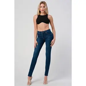 Cupped Crop Top in Black Knit Polyester Womenswear Rayon