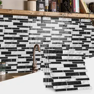 Kuujojo 20pcs Marble Pattern Wall Sticker Selfadhesive Waterproof Oilproof Decal Decorative Sticker for Kitchen Bathroom Home Office Dorm Decor Ornaments Removable Smooth