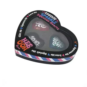 Groovy Sparkle Heart Squishies Set 3 Pcs Squeeze Me Fidget Stress Balls in Tin Box Perfect for Anxiety Relief