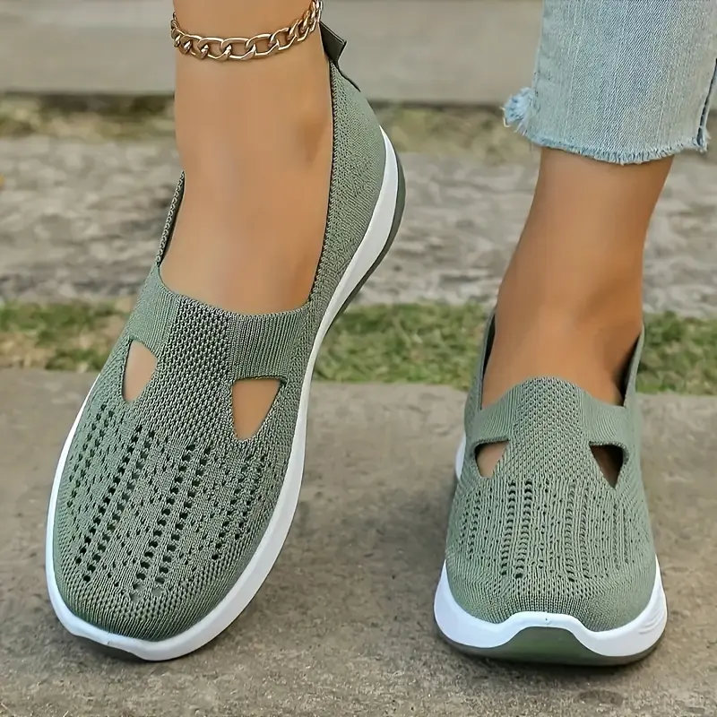 [Soft Orthopedic Shoes] Breathable Soft Orthopedic Shoes - Women's Woven Arch Support on Diabetic Foam Shoes Hands Free in Sneakers