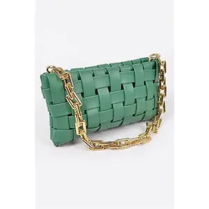 Braided Crossbody Bag With Chain