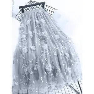 Women’s floral decal high-waisted retro chiffon skirt, fashionable and elegant A-line skirt, suitable for parties and vacations, women’s seasonal clothing, women’s clothing, bohemian summer clothing GARMENTARY