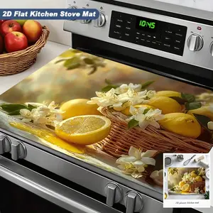 Fresh Lemon Scented Oven Mat, Non-Slip Heat Resistant Kitchen Decorative Pad, Home Use Oven Burn Protection, Creative Printed Insulation Pad