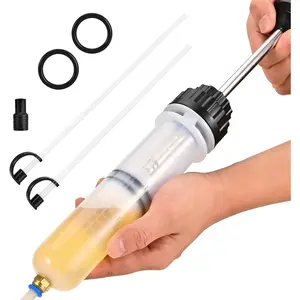 200CC Automotive Fluid Extractor Pump, Premium Manual Extraction & Fill Pump with 2 Hoses, Oil Syringe with Powerful Suction, Fluid Oil Change Evacuator