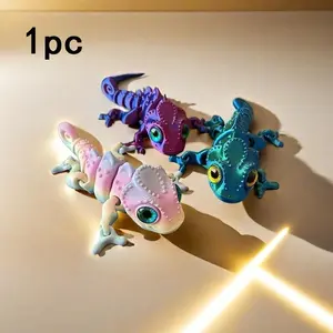 3D Printed Chameleon Model, 1 Count Color Changing Lizard Model, Creative Desktop Decoration, Home Decor Supplies for Living Room Bedroom, Ornaments, Decorative Sculptures, Desktop Figurine