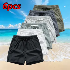 Summer sports casual shorts made from cool nylon fabric, quick-drying and breathable, suitable for running and fitness. Featuring zippered pockets and a drawstring elastic waistband for a snug, comfortable fit that supports effortless movement.