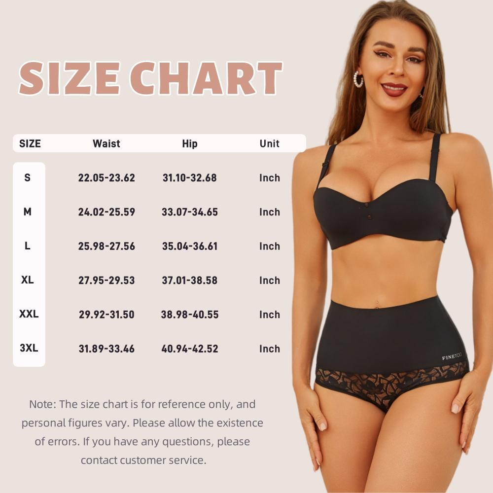FINETOO 4PCS High Waist Briefs Spandex Underwear for Women Elegant Sexy Lace Bikini Style High Quality Comfortable Everyday Panties S-3XL Womenswear SpringStatements