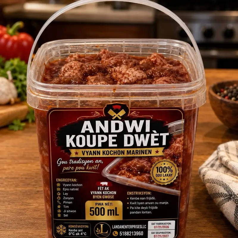 Andwi koupe dwèt/ pork meat salted