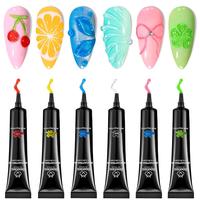 6 Colors *15g 3D Gel Nail Art Glue Set