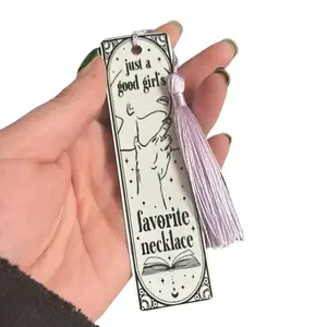 Dark Romance Themed Thin Metal Bookmark with Tassel - Personalization Available - Durable Design for a Romantic Reading Experience