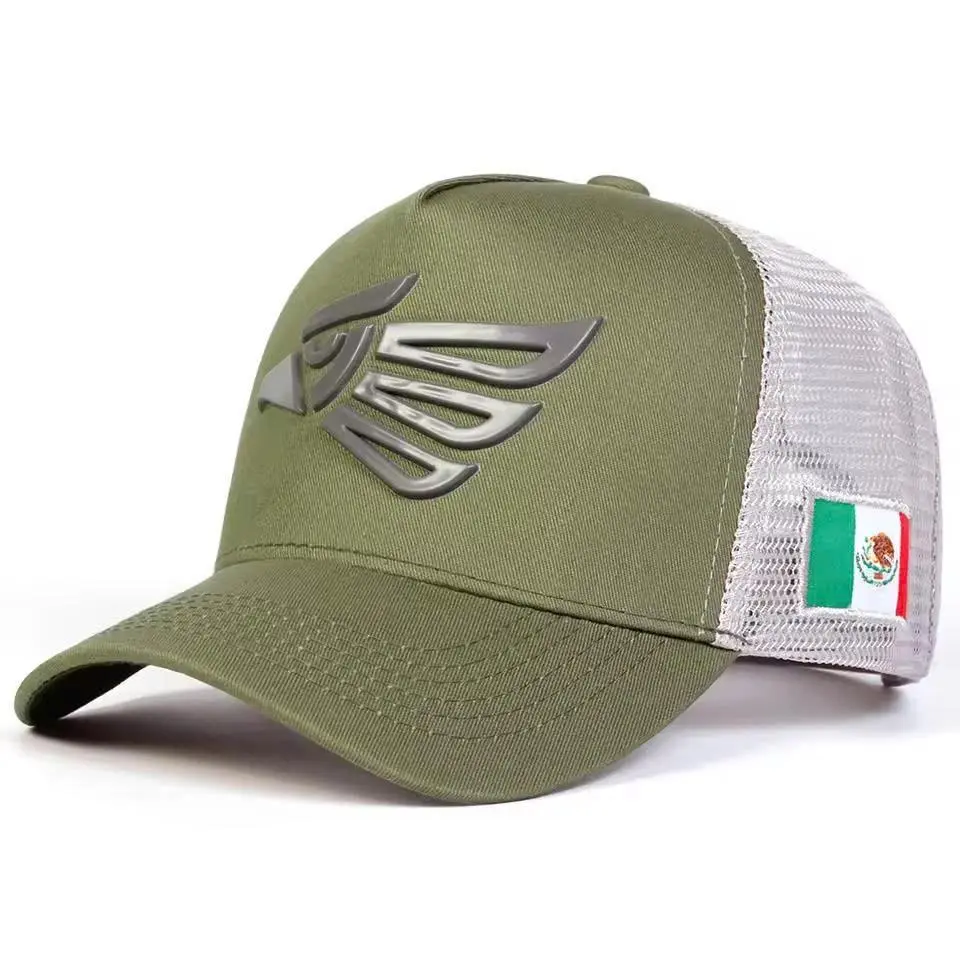 Premium Mesh Trucker Baseball Cap Adjustable Cotton Eagle Embroidered Unisex Outdoor Hat