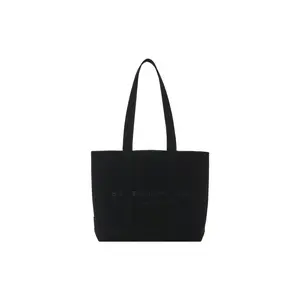 Alexander Wang Logo Ribbed Knit Polyester Nylon Blend Shoulder Bag Medium Size Women's Black