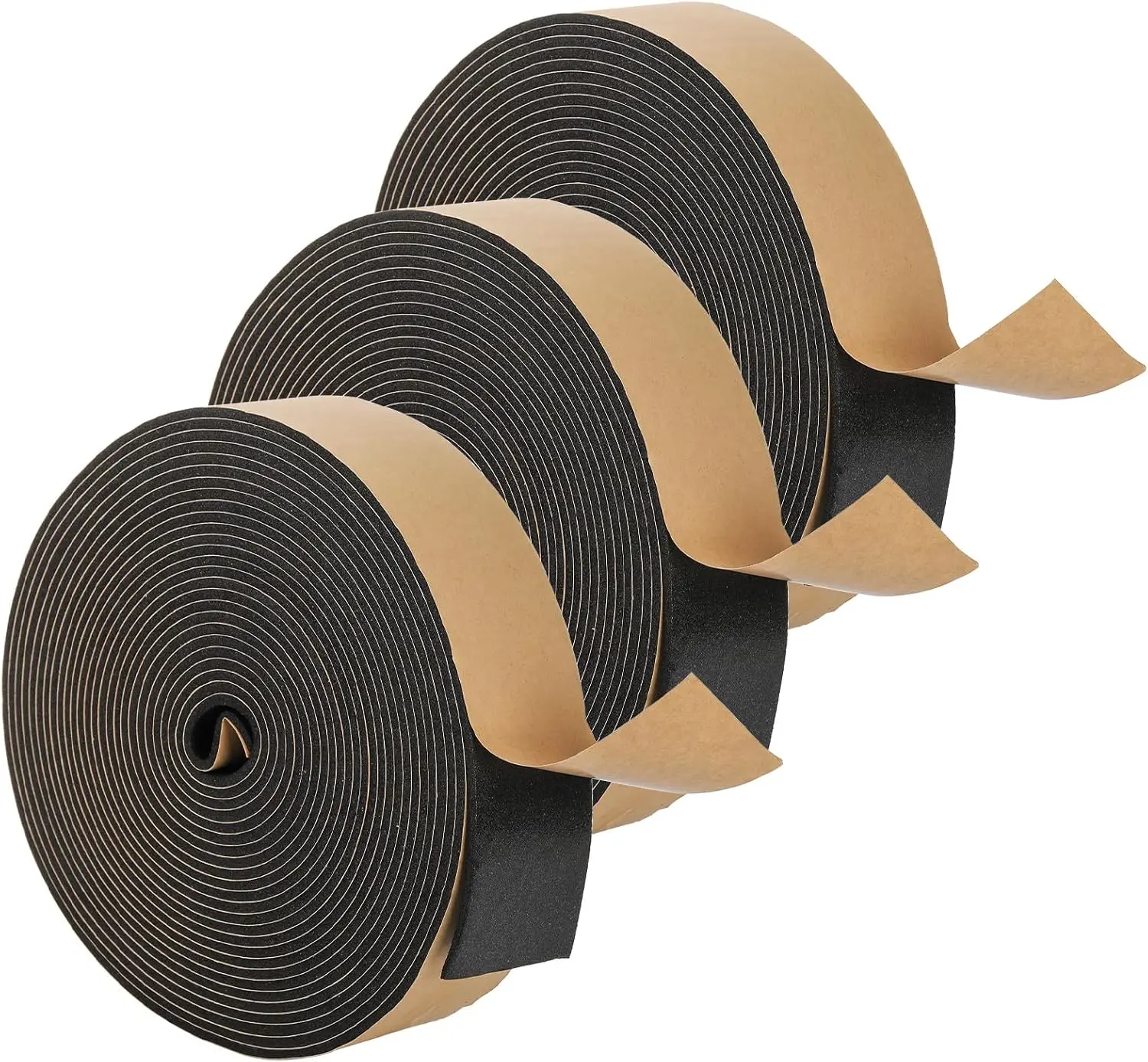 99  Weather Stripping  Seal Tape, 2 Inch Wide x 1/8 Inch Thick Self Adhesive  Insulation Tape Weatherstrip Soundproof Tape for Pipe, Window Door Seal, Air Conditioner Seal, 3 Rolls