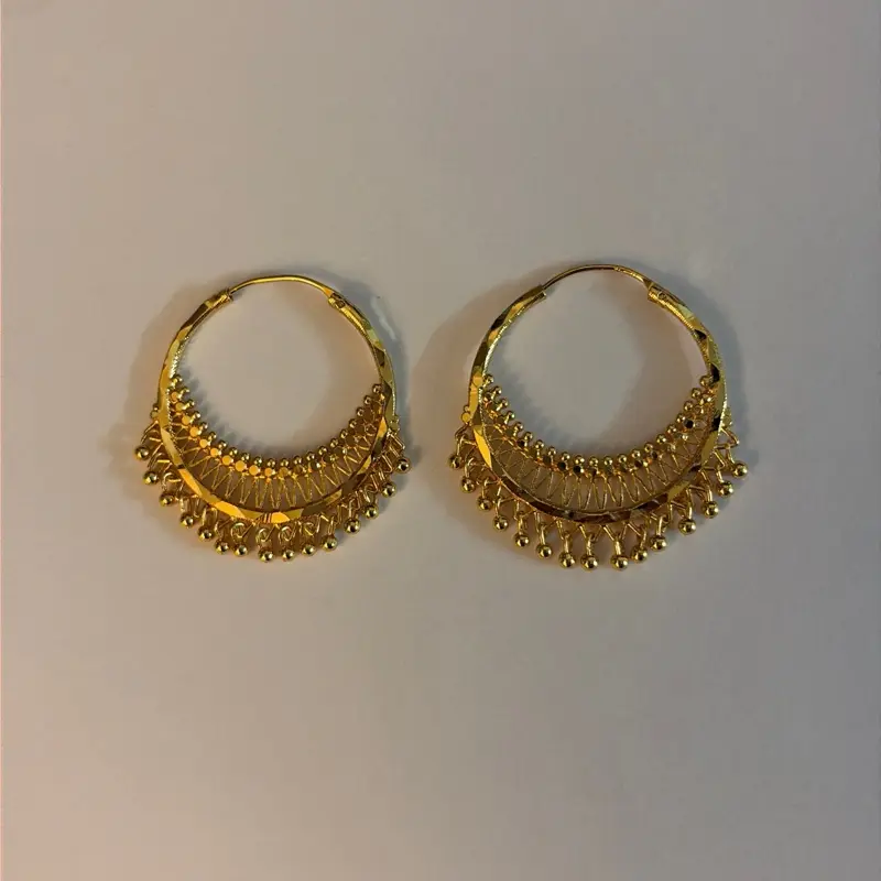 Gold-Plated Jhumka Bali Earrings for Women, Traditional Punjabi Hoops with Intricate Design, Cultural Wedding & Party Festival Jewelry with Bling Effect, Fashion Ear Jewelry, Party Festival Earrings, Wedding Earrings