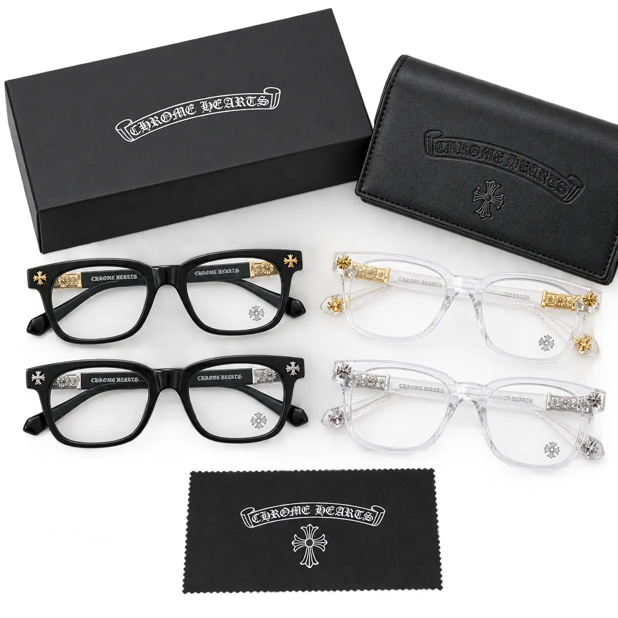 Chrome Hearts Bold Anti Blue Light Frames for Men and Women - Stylish Light Blocking and Anti-Dust Frames, Unisex Fashion Accessories Clear Durable