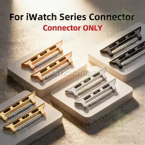 KAYKWONG'S 2-Pair Set Stainless Steel Watch Band Connectors, Fits for Models 38/40/41/42/44/45/46/49mm, Inner Width 14/20/22mm Design&Option, Compatible with Iwatch Series 1-11 & Ultra