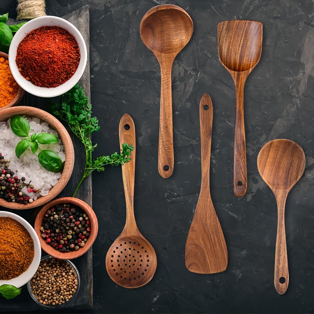 High-End 5-Piece Wooden Cooking Utensils Set - Ergonomic Handle, Natural Wood Spoons, Stir Fry Shovel, Soup Spoon, Non-Stick Pan Shovel, Heat-Resistant, Easy-to-Clean, Durable Cookware, Versatile Cooking Tool High-End 5-Piece Wooden Cooking Utensils Set - Ergonomic Handle, Natural Wood Spoons, Stir Fry Shovel, Soup Spoon, Non-Stick Pan Shovel, Heat-Resistant, Easy-to-Clean, Durable Cookware, Versatile Cooking Tool
