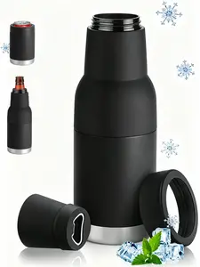 Beer Bottle Cooler, Can Cooler, 3-in-1 Beer Keeper Bottle, Beer Coozies for Bottles and Cans with Bottle Opener, 12oz Slim Can Beer Bottle Insulators Holder, Beverage Can Insulator, Can Cooler for Cans & Beer Bottle