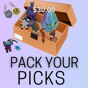 Thirty dollar Pack Your Picks live choose from dragons, minis, decor and fidgets mini animal