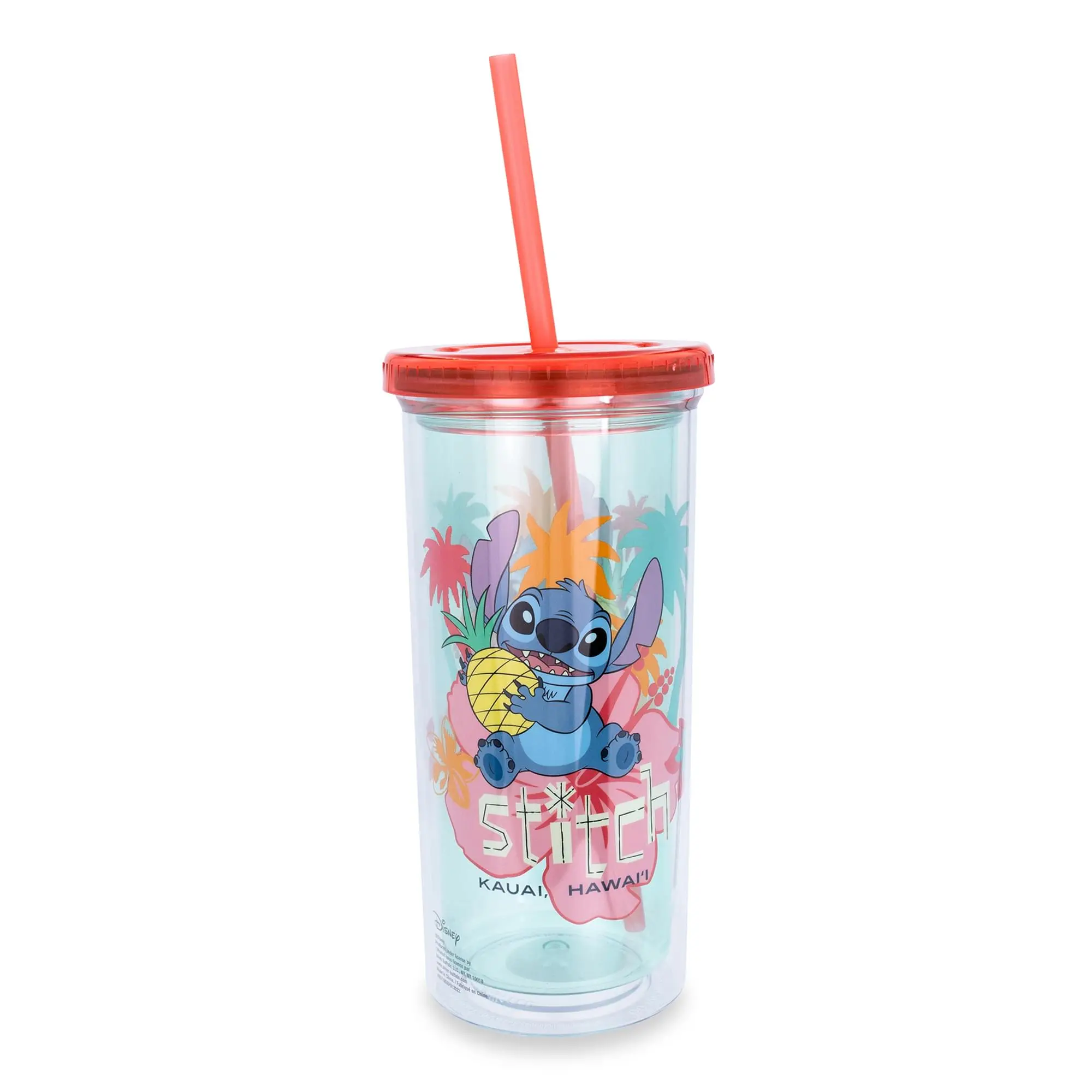 Disney Lilo & Stitch "Kauai, Hawaii" Tropical Carnival Beverage Cup with Lid and Straw