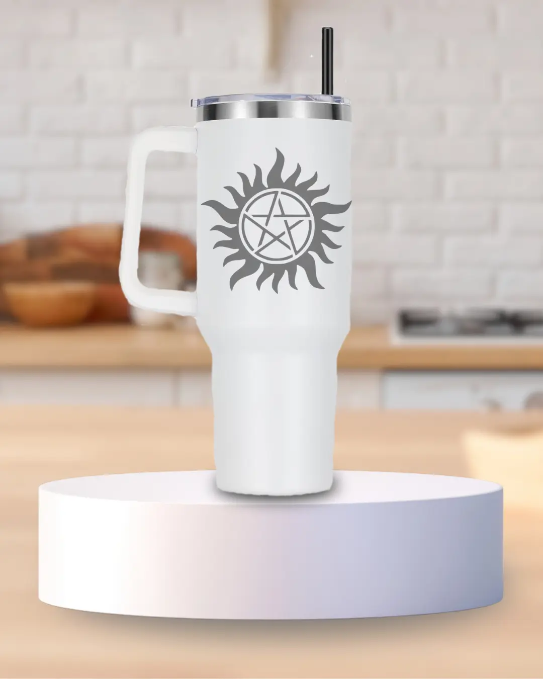 Supernatural Anti-Possession Symbol 40 oz Tumbler with Straw BPA Free Iconic Design for Fans