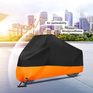 Waterproof Motorcycle Cover with Lock Hole,Anti-UV,Windproof Buckle,Dustproof,Elastic Band Fit,for Most Motorcycles and Bicycles