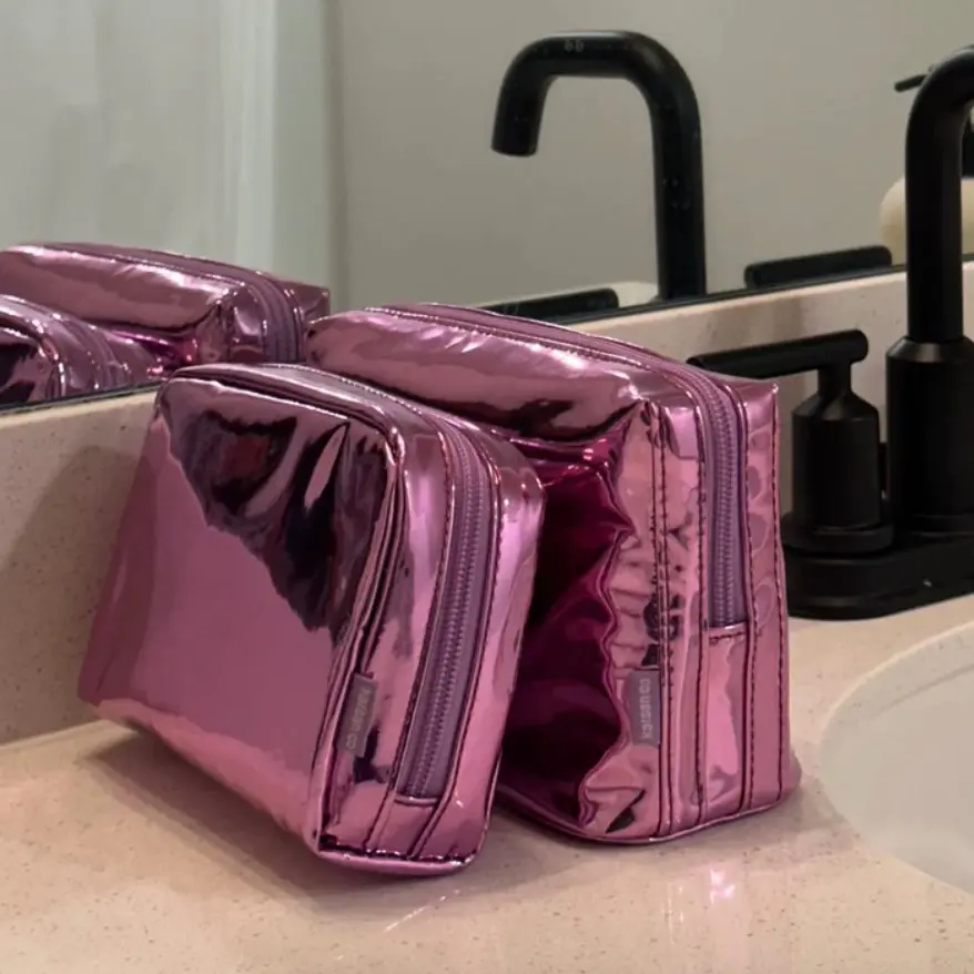 Karsan Co. Heat-Resistant & Stylish Insulated Makeup & Cosmetic Bag Bundle - 1 Medium & 1 Small Bag for Travel & Storage