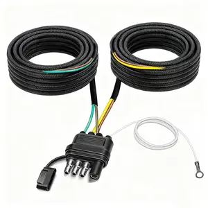 25Ft Trailer Wiring Harness kit 4 pin, Boat Trailer Wiring kit,4 Pin 5 Wire Trailer Wiring Harness,for Connection of Tail Lights, Brake Lights and Turn Signals
