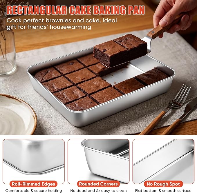 Heavy-Duty Stainless Steel Deep-Sided Baking Sheet - Mirror-Polished, Dishwasher-Safe, Ideal for Jelly Rolls in Commercial Ovens (Home & Festive Party Supplies)