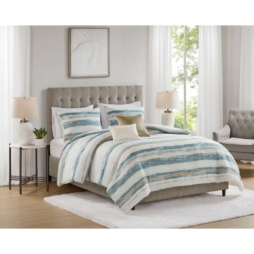 5pc Watercolor Striped Bedding Set 5pc Watercolor Striped Bedding Set