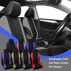 For Nissan Car Seat Covers Full Set , 100% Breathable Airbag Compatible Car Seat Protectors, 40/60 Split Rear Bench Seat Universal Fit Auto Accessories