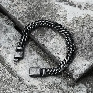 GTHIC Classic Stainless Steel Biker Bracelet Fashion Accessories for Daily Wear Gift