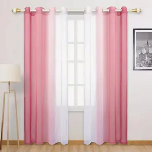 Dual Color Gradient Sheer Curtain, Semi-Transparent Window Treatment, Trendy European Style, Bestseller in Southeast Asia, Grommet Curtains