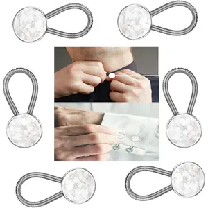 and Shirt Extender for Dress Shirt, Suit Pants, Coat - Button Extender (White Marble)