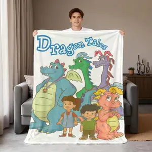 Dragon Tales Adventure Flannel Blanket Soft, Durable & WrinkleResistant, Vibrant Cartoon Dragon Design with Youngsters & Friends, Perfect for Home Decor, AllSeason Use, Allseason Blanket Ca