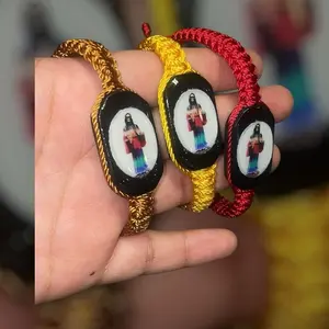 7 Color Holy death Handmade Religious Bracelets - Yellow Red or Bronze Options with Unique Designs Handcrafted Charm Faith Accessories