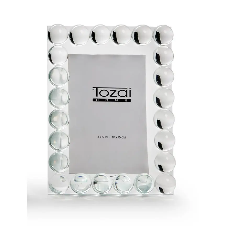 BUBBLES CRYSTAL GLASS PHOTO FRAME  4" x 6"